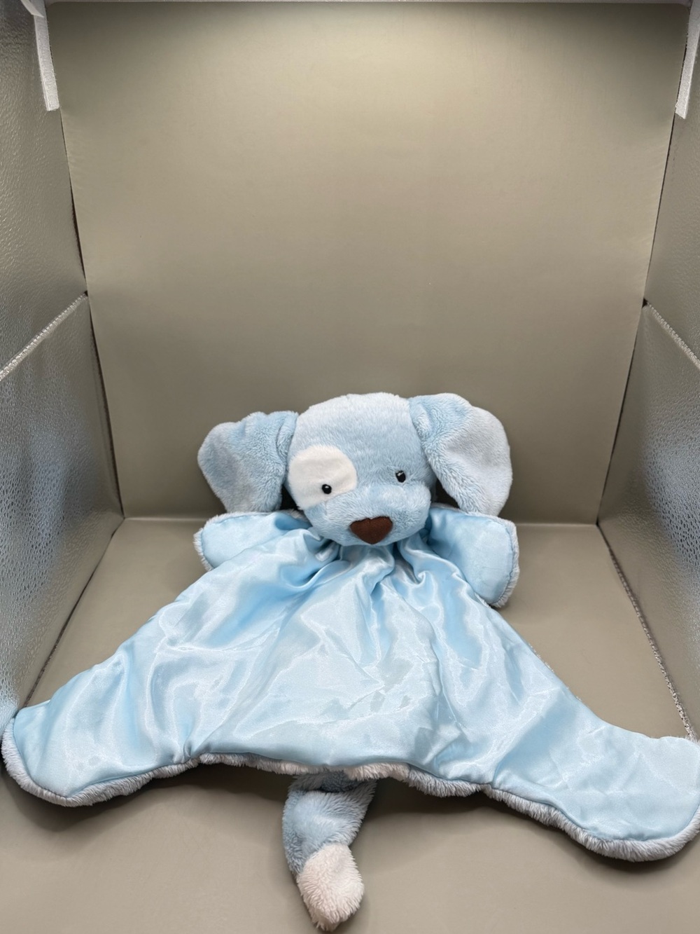 GUND Baby Puppy HuggyBuddy Spunky Bleu Lovey Security Blanket Soother Plush